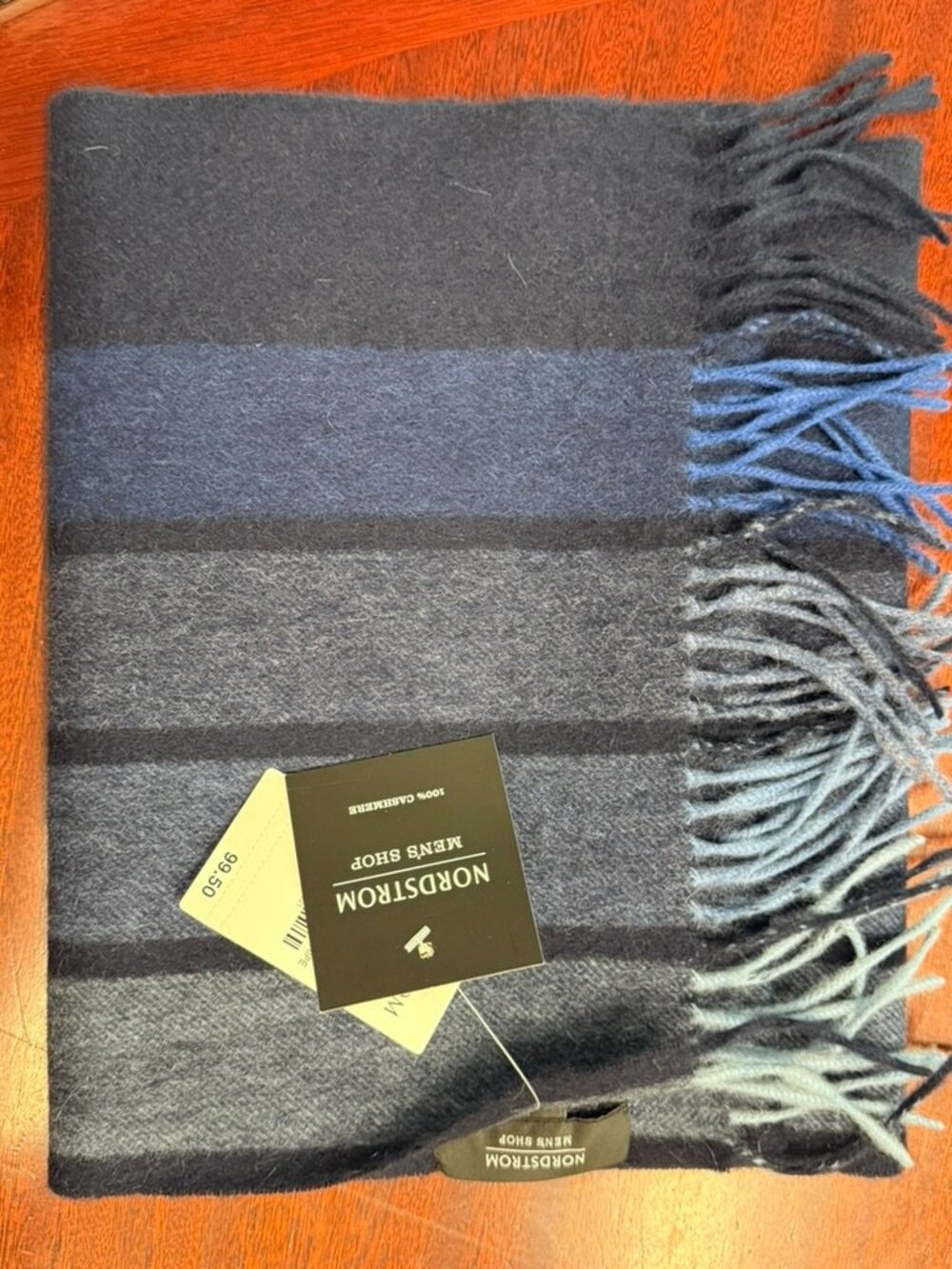 NWT Nordstrom Men’s Shop 100% Cashmere Striped Scarf